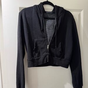 Black Cropped Hoodie
